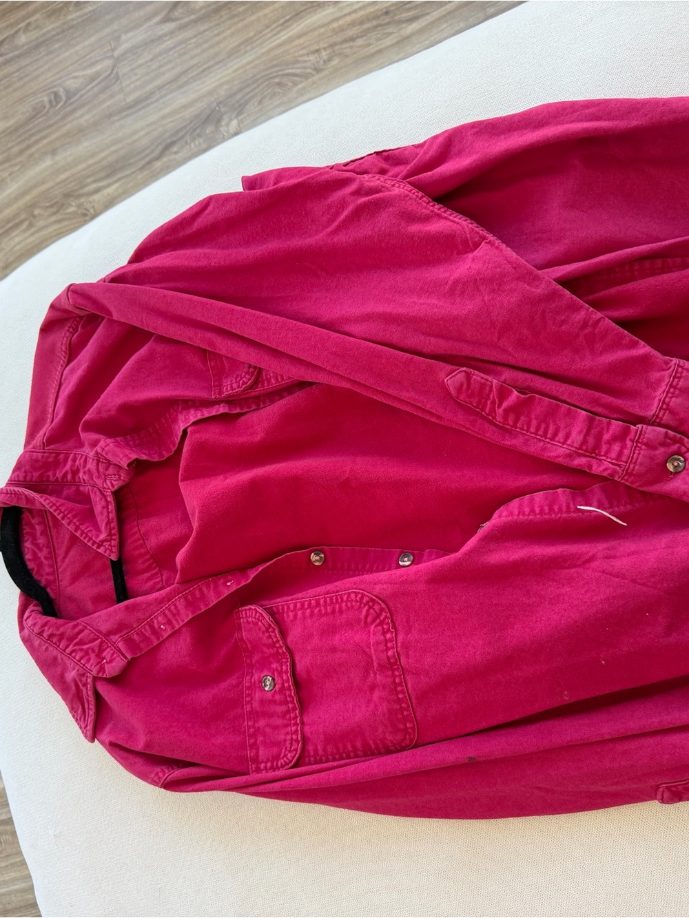 Urban Outfitters Bright Pink Denim-Style Button Jacket